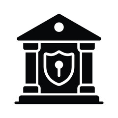 Wall Mural - a premium glyph icon of secure bank