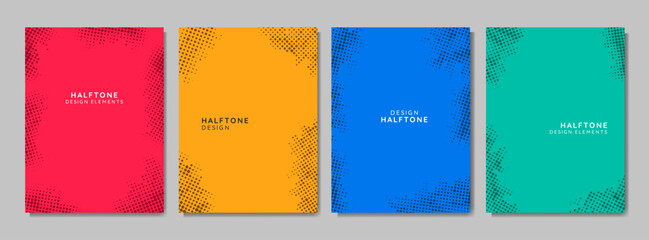 Wall Mural - vector illustration. halftone dotted frame set. design for poster, invitation, journal, flyer, coupo
