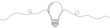 © chekman - Light bulb in one line art style. Light bulb drawing with editable black stroke on white background. Vector illustration.