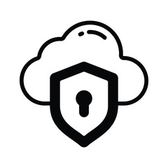Wall Mural - grab this glyph icon of highly secure cloud