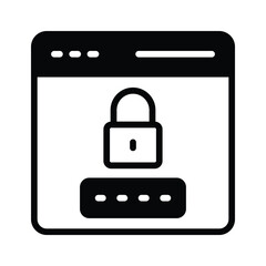 Wall Mural - a modern glyph icon of secure web password field