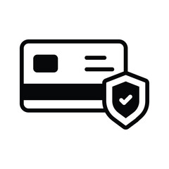 Wall Mural - trendy glyph icon of shielded secure card access
