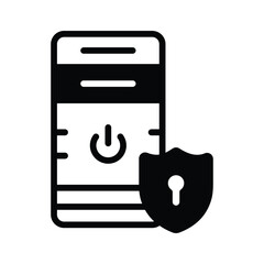 Wall Mural - well crafted glyph icon of powerful secure cpu