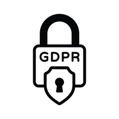 Wall Mural - a captivating glyph icon of locked gdpr lock