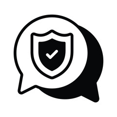 Wall Mural - easy to edit glyph icon of secure chat bubble