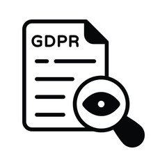Wall Mural - grab this glyph icon of gdpr proofreading page