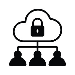 Wall Mural - grab this glyph icon of private cloud data