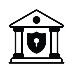 Wall Mural - a premium glyph icon of secure bank