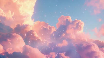 Wall Mural - A serene scene featuring clouds and stars in the night sky