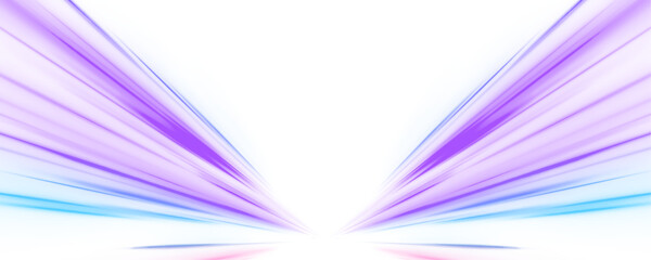 Wall Mural - Neon stripes in the form of drill, turns and swirl. Illustration of high speed concept. Image of speed motion on the road. Abstract background png in blue and purple neon glow colors.