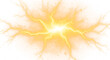 © MaStudio - A bright yellow lightning strike exploding outwards with electric energy on a transparent background
