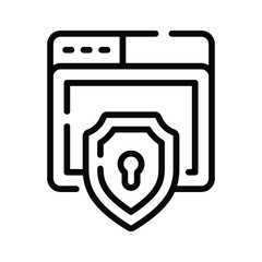 Wall Mural - a well designed linear icon of safe website