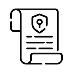 Wall Mural - a captivating outline icon of locked safe document