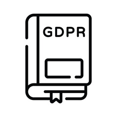 Wall Mural - a premium outline icon of complete gdpr book