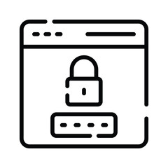 Wall Mural - a modern outline icon of secure web password field
