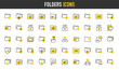 © Picvault - Folder vector icons. OK, Bim, Watchlist, Quote Request, Data Sharing, Download PDF, Price List, Image, Refresh, Save, Share, Recycle Bin, Download, Work, Bookmark illustration.