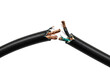 © Pambudi - Black electrical power cord showing broken wires isolated on white or transparent backgrounOrange happy birthdayd. PNG
