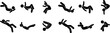 © craft_art - Dynamic Poses of a Falling Stick Figure, Showing Different Stages of Falling
