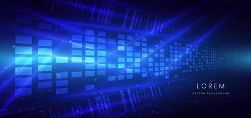 Wall Mural - technology futuristic square pattern digital element. scence background digital data.