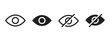 © Chelpanoff - View icon. Open and closed eye symbols for showing or hiding content vector illustration. Privacy and visibility control in user interface symbol. Access management sign. Information toggle pictogram.