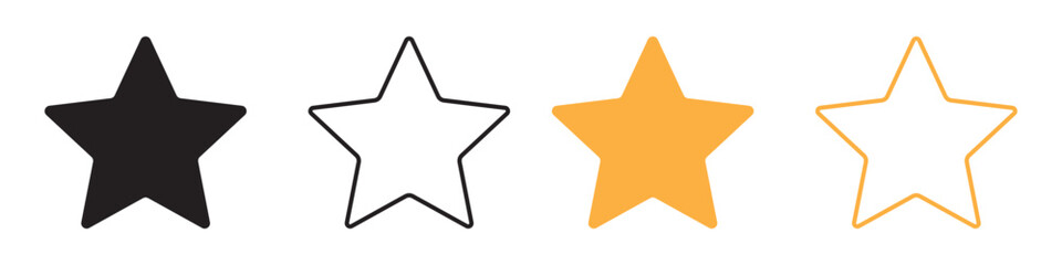 Wall Mural - stars icons in linear flat design. star vector icon black and yellow color, isolated. vector illustr
