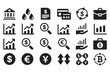 © MD.sahadat - Comprehensive Set of Icons for Finance, Currency, and Investment in Black and White