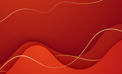 Wall Mural - red abstract wave background with flowing lines and modern vector design