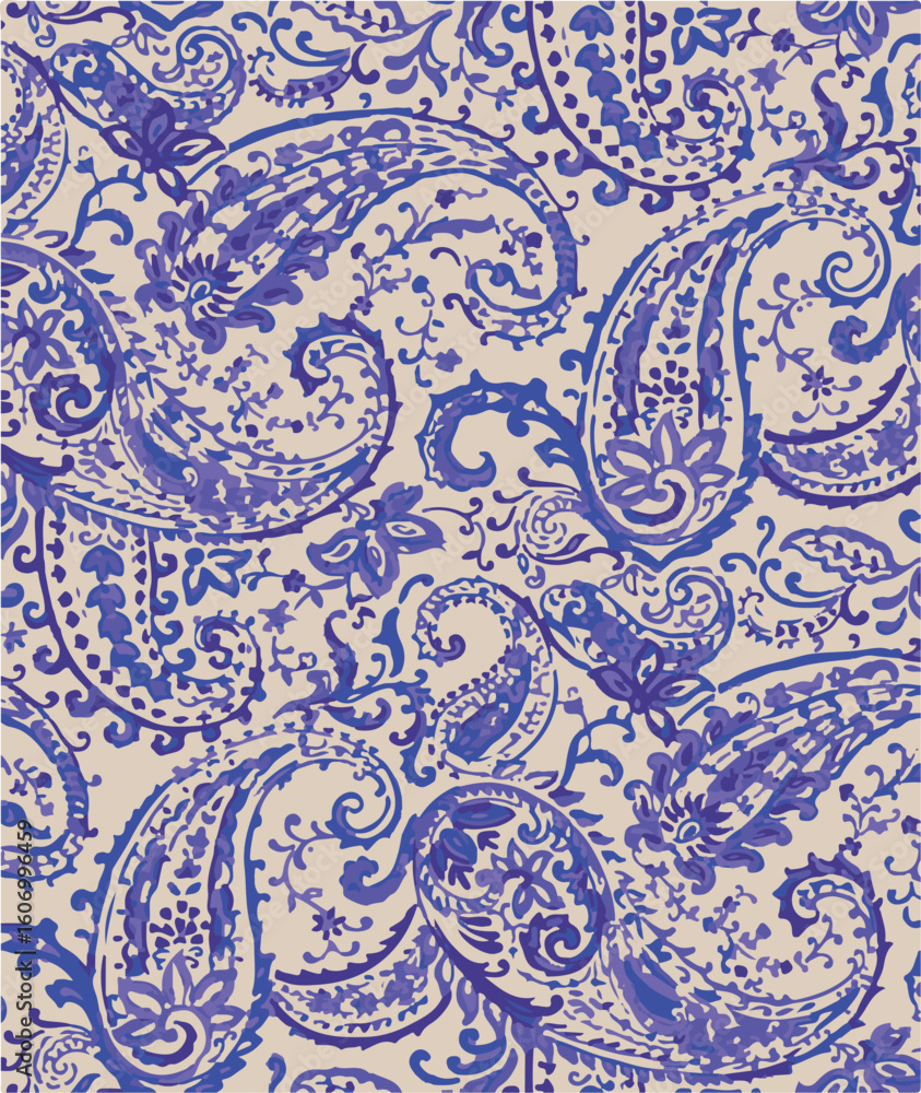 Paisley seamless vector pattern in traditional Oriental style ...
