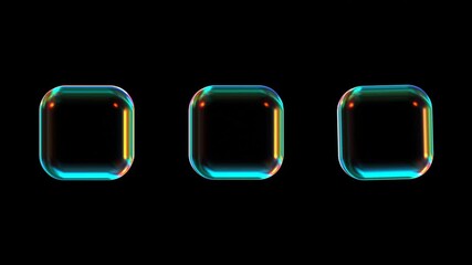Wall Mural - animation of glowing cubes rotation in different direction