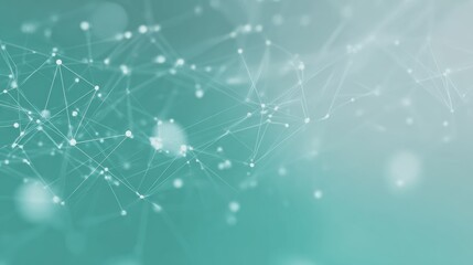 Wall Mural - abstract digital background with connected dots and lines in teal, representing technology and commu