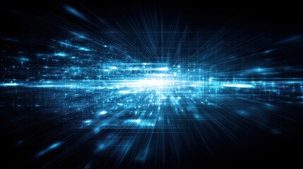 Wall Mural - dynamic blue light rays create a futuristic abstract background, perfect for technology themes and d