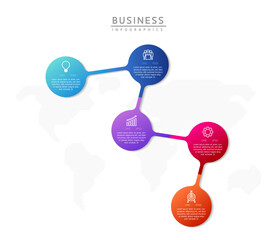 Wall Mural - vector business presentation connecting steps infographic template