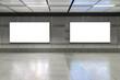 © funfunphoto - Blank billboard in subway. Useful for your advertising.