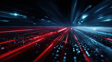 Wall Mural - dynamic abstract image showcasing colorful light streaks representing speed and innovation in techno