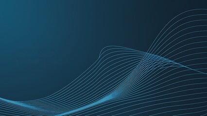 Wall Mural - Abstract dark teal background with wavy lines creating a smooth and flowing pattern design effect