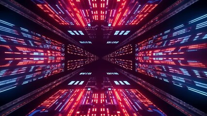 Abstract digital background of a binary code tunnel with glowing light, representing data and network security concepts