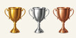 © makstorm - Gold silver and bronze trophy cups for award and competition