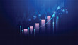 © HS 360 - stock Market growth graph technology blue background. market investment trading and arrow graph vector design.