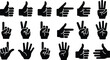 © SATHI - Collection of hand gestures silhouette isolated on transparent background