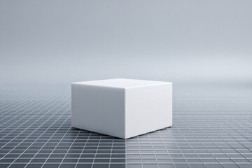 Wall Mural - minimalist pedestal placed over square mesh base contrast and copy space on all sides