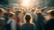 © Auraclicks - Bystander effect visualized crowd ignoring a person in need emotional social psychology background with dramatic lighting