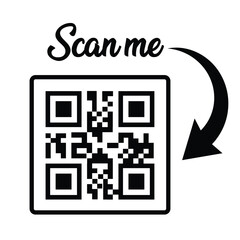 scan qr code icon. digital scanning qr code. qr code scan for smartphone. scan here text on top of t