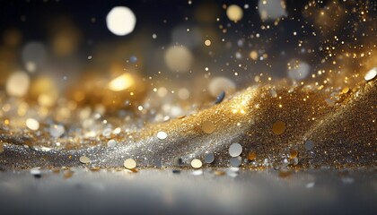 Wall Mural - glitter background with silver and gold particles for creative use