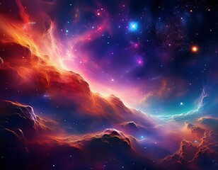 Wall Mural - stunning cosmic nebula and star field in deep space imagery