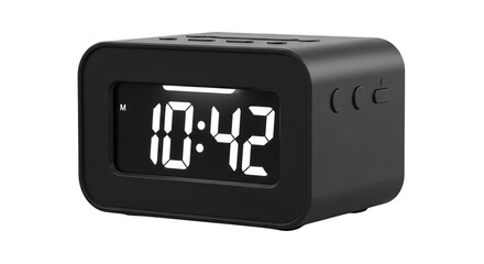 Digital alarm clock displaying 10:42 isolated PNG with Transparent Background