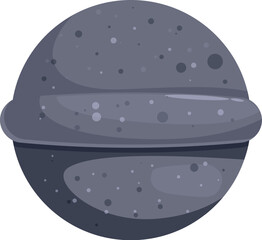 Wall Mural - grey planet rotating in space with asteroid belt, cosmic exploration, astronomy and space travel con