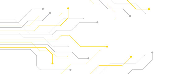 Wall Mural - abstract gray and yellow color digital technology futuristic circuit board background design. techno