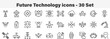 © mstmelon - Future Technology and Innovation Vector Icon Bundle. Line Art 30 Set Icon Collection Vector Illustration