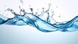© Verse - High-detail splash of water suspended mid-air against soft blue gradient background, capturing motion, purity, and freshness with floating droplets and dynamic flow.