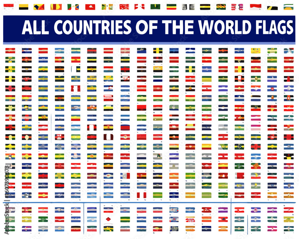 All world flags are vectors of rectangular icons, Flags of all ...